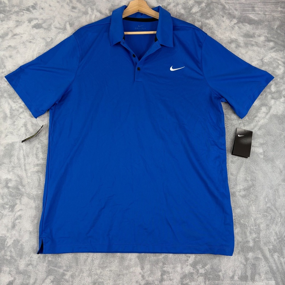 Nike Sideline Dri-Fit Polo Mens Size XLT Royal Blue CT4581-480 Standard Fit NEW